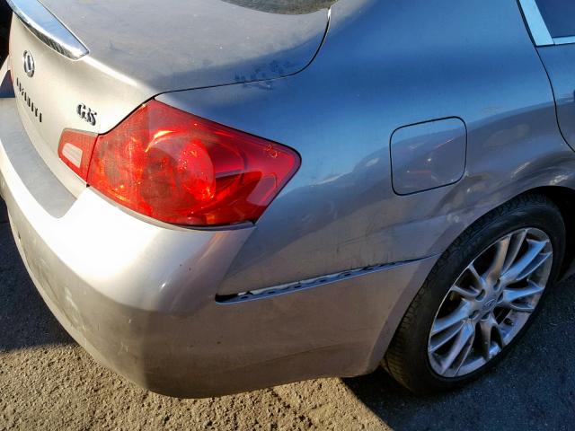 JNKBV61E87M725001 - 2007 INFINITI G35 GRAY photo 9