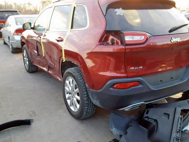 1C4PJMDS1GW321471 - 2016 JEEP CHEROKEE L RED photo 3