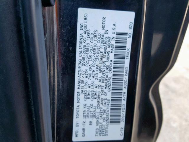 5TETU22N28Z473416 - 2008 TOYOTA TACOMA X-R BLACK photo 10