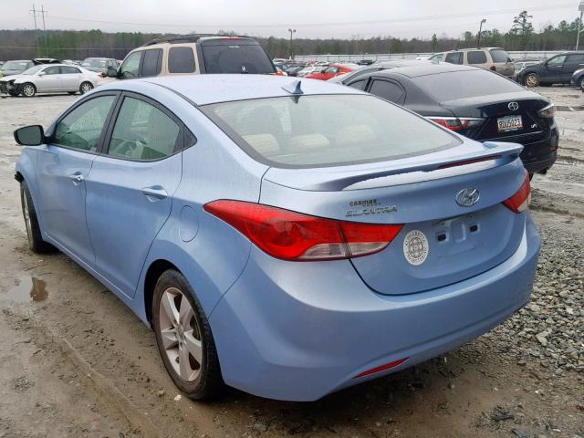 KMHDH4AE9DU778528 - 2013 HYUNDAI ELANTRA GL 蓝色 照片 3