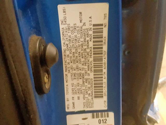 5TELU42N46Z280029 - 2006 TOYOTA TACOMA DOU BLUE photo 10