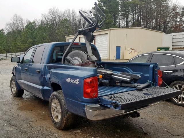 1D7HW48N76S535323 - 2006 DODGE DAKOTA QUA BLUE photo 3