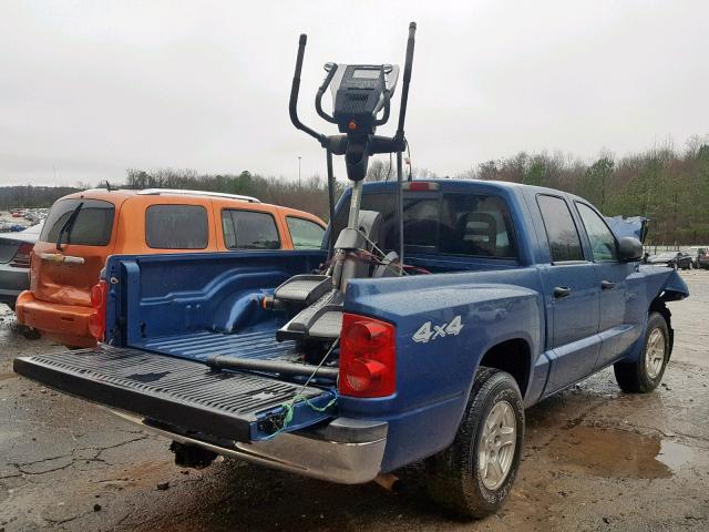 1D7HW48N76S535323 - 2006 DODGE DAKOTA QUA BLUE photo 4