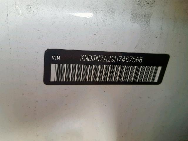 KNDJN2A29H7467566 - 2017 KIA SOUL თეთრი ფოტო 10