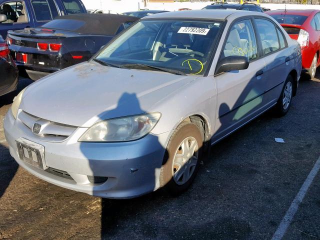 1HGES16325L008146 - 2005 HONDA CIVIC DX V SILVER photo 2