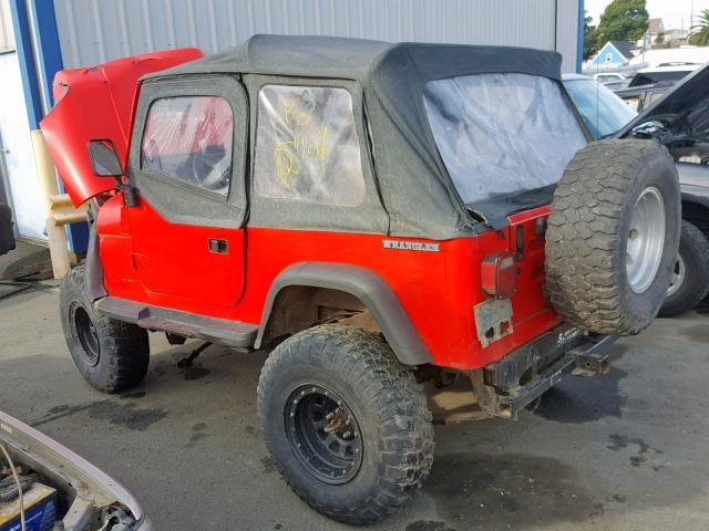 2J4FY19E2KJ154282 - 1989 JEEP WRANGLER / RED photo 3