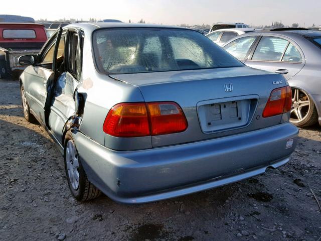 2HGEJ6610YH571700 - 2000 HONDA CIVIC BASE BLUE photo 3