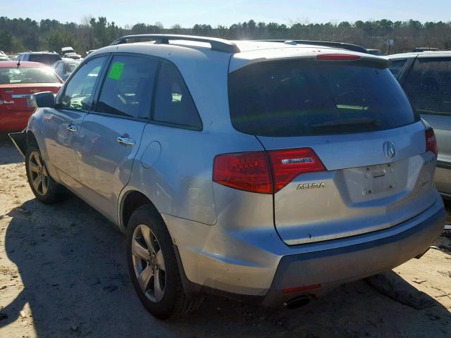 2HNYD28257H504410 - 2007 ACURA MDX SILVER photo 3