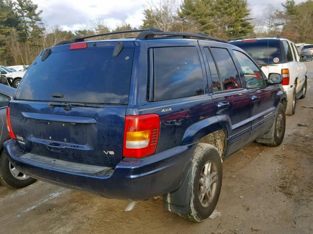 1J4GW58N21C545797 - 2001 JEEP GRAND CHER BLUE photo 4