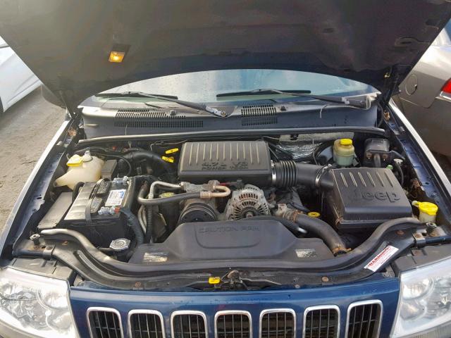 1J4GW58N21C545797 - 2001 JEEP GRAND CHER BLUE photo 7