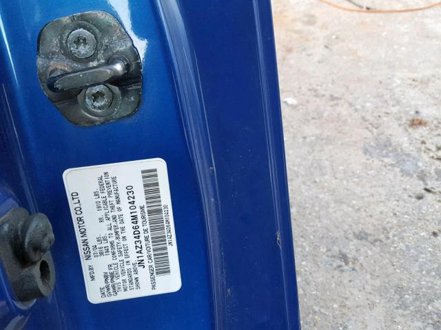 JN1AZ34D64M104230 - 2004 NISSAN 350Z COUPE BLUE photo 10