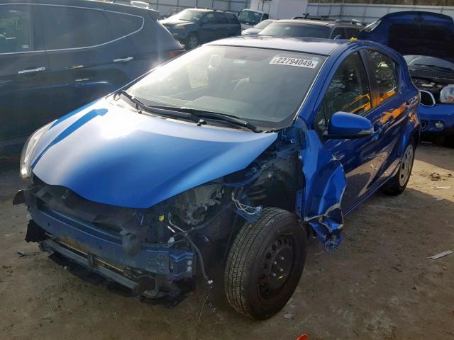 JTDKDTB33G1118487 - 2016 TOYOTA PRIUS C BLUE photo 2