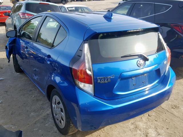 JTDKDTB33G1118487 - 2016 TOYOTA PRIUS C BLUE photo 3