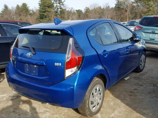 JTDKDTB33G1118487 - 2016 TOYOTA PRIUS C BLUE photo 4