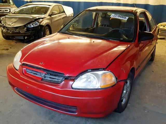 1HGEJ6124WL099436 - 1998 HONDA CIVIC DX RED photo 2