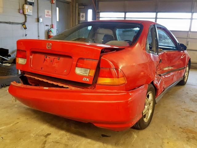 1HGEJ6124WL099436 - 1998 HONDA CIVIC DX RED photo 4