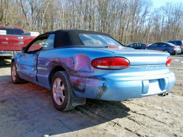 3C3EL55H5WT252318 - 1998 CHRYSLER SEBRING JX BLUE photo 3