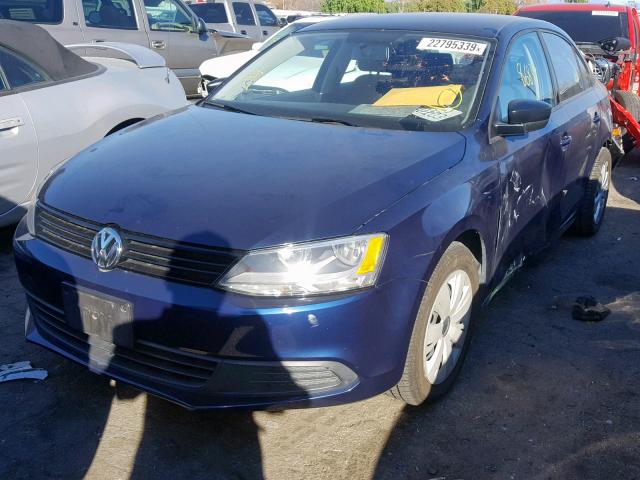 3VW2K7AJXCM394561 - 2012 VOLKSWAGEN JETTA BASE Կապույտ լուսանկար 2