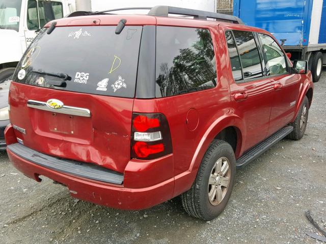 1FMEU63E48UB29489 - 2008 FORD EXPLORER X RED photo 4