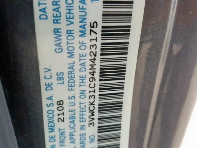 3VWCK31C94M423175 - 2004 VOLKSWAGEN NEW BEETLE Boz foto 10