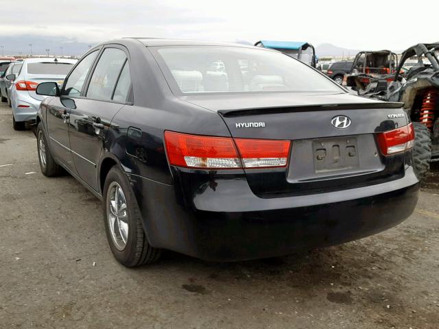 5NPET46C47H239215 - 2007 HYUNDAI SONATA GLS BLACK photo 3