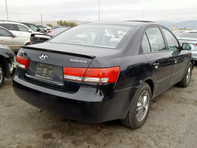 5NPET46C47H239215 - 2007 HYUNDAI SONATA GLS BLACK photo 4
