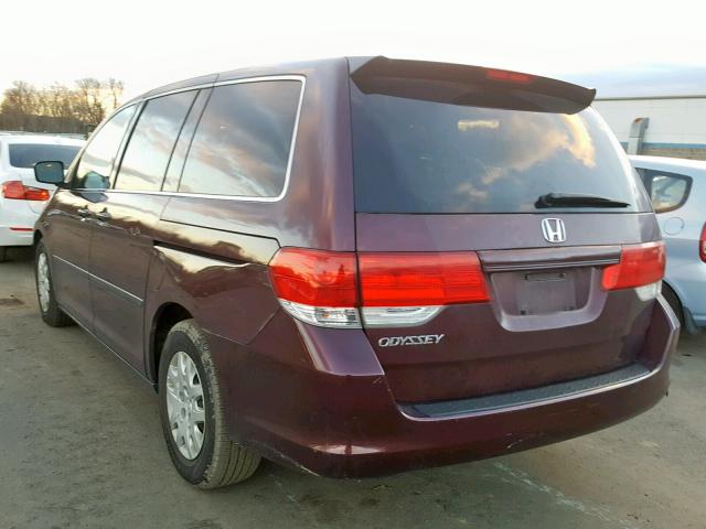 5FNRL38288B088573 - 2008 HONDA ODYSSEY LX BURGUNDY photo 3