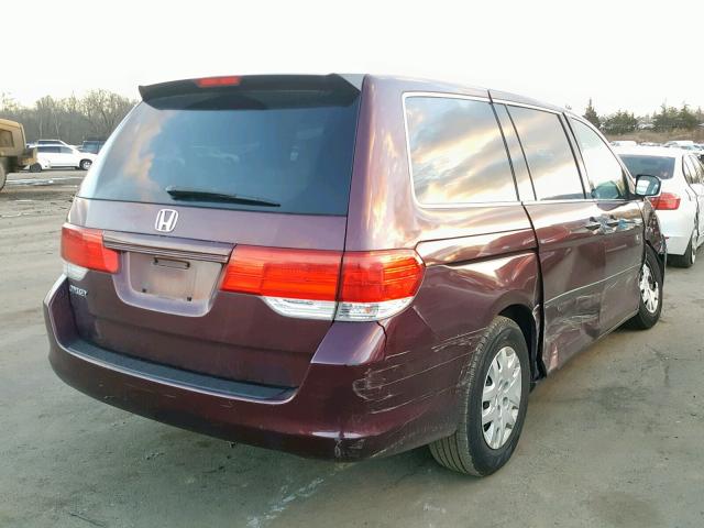 5FNRL38288B088573 - 2008 HONDA ODYSSEY LX BURGUNDY photo 4