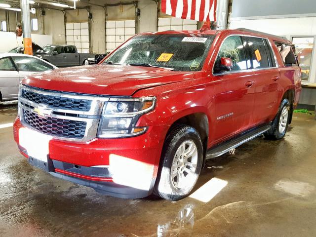 1GNSKJKC0FR703190 - 2015 CHEVROLET SUBURBAN K RED photo 2