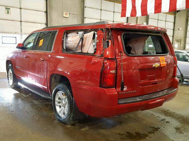 1GNSKJKC0FR703190 - 2015 CHEVROLET SUBURBAN K RED photo 3