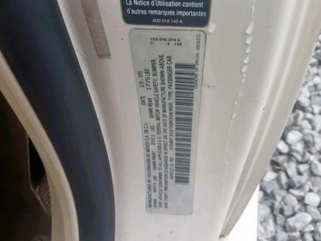 3VWRF31Y06M306968 - 2006 VOLKSWAGEN NEW BEETLE Creme Foto 10