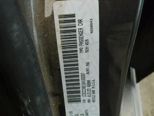 1C3CCCAB1GN169287 - 2016 CHRYSLER 200 LIMITE გრაფიტი ფოტო 10