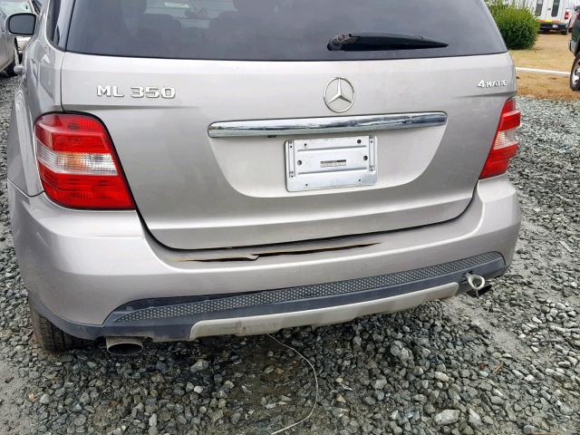 4JGBB86EX7A198249 - 2007 MERCEDES-BENZ ML 350 SILVER photo 9