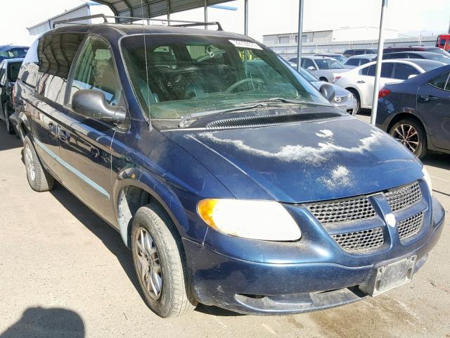 2B4GP44312R727367 - 2002 DODGE GRAND CARA BLUE photo 1