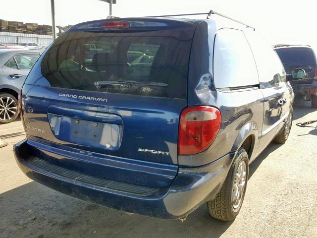 2B4GP44312R727367 - 2002 DODGE GRAND CARA BLUE photo 4