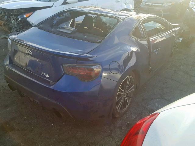 JF1ZNAA19F9713074 - 2015 TOYOTA SCION FR-S BLUE photo 4