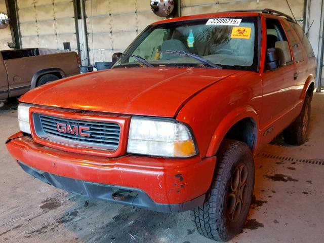 1GKCT18W0YK288223 - 2000 GMC JIMMY RED photo 2