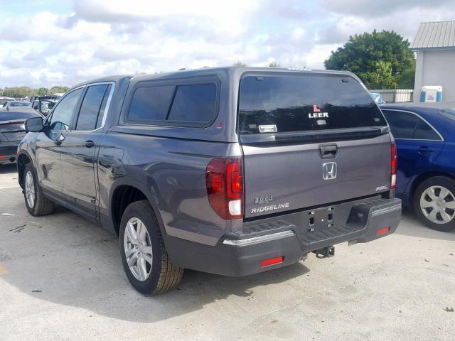 5FPYK3F23HB004717 - 2017 HONDA RIDGELINE GRAY photo 3