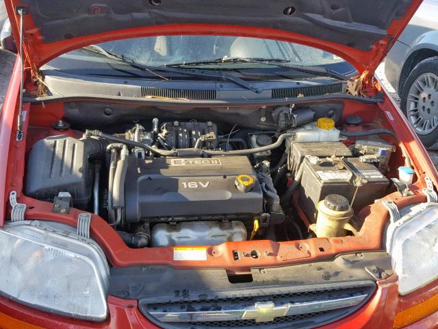 KL1TD66678B055617 - 2008 CHEVROLET AVEO BASE Қызыл фото 7