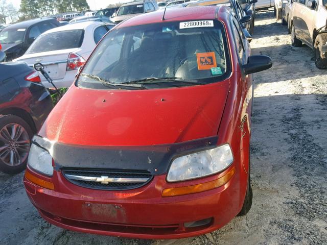 KL1TD66678B055617 - 2008 CHEVROLET AVEO BASE Қызыл фото 9
