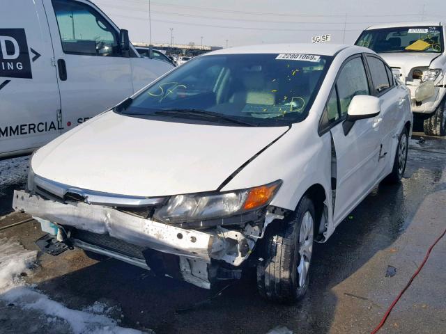 2HGFB2F56CH586983 - 2012 HONDA CIVIC LX WHITE photo 2