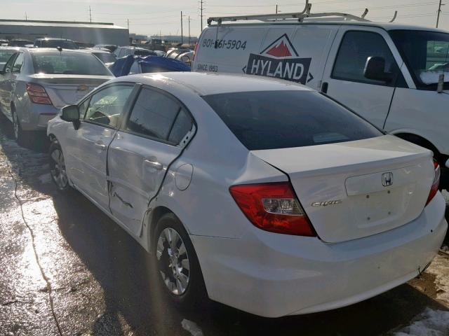 2HGFB2F56CH586983 - 2012 HONDA CIVIC LX WHITE photo 3