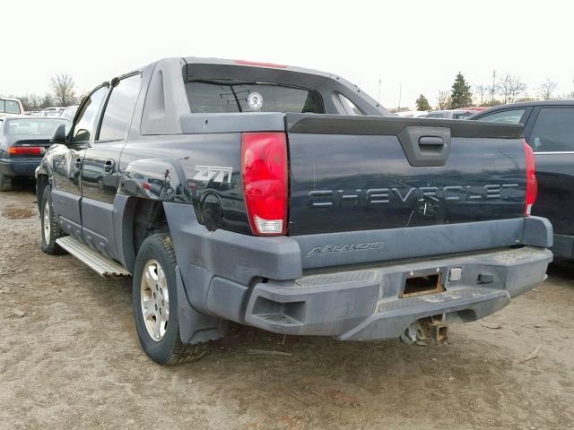 3GNEK13T63G115799 - 2003 CHEVROLET AVALANCHE BLACK photo 3