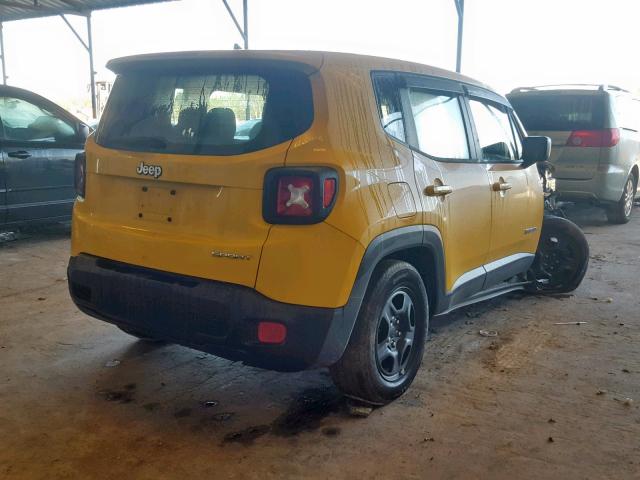 ZACCJAAB4HPE68481 - 2017 JEEP RENEGADE S YELLOW photo 4