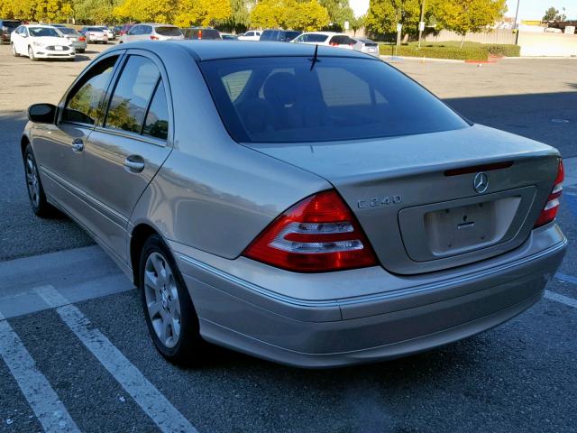 WDBRF61JX5A675810 - 2005 MERCEDES-BENZ C 240 BEIGE photo 3