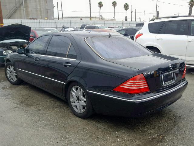 WDBNG70J83A352520 - 2003 MERCEDES-BENZ S 430 BLACK photo 3