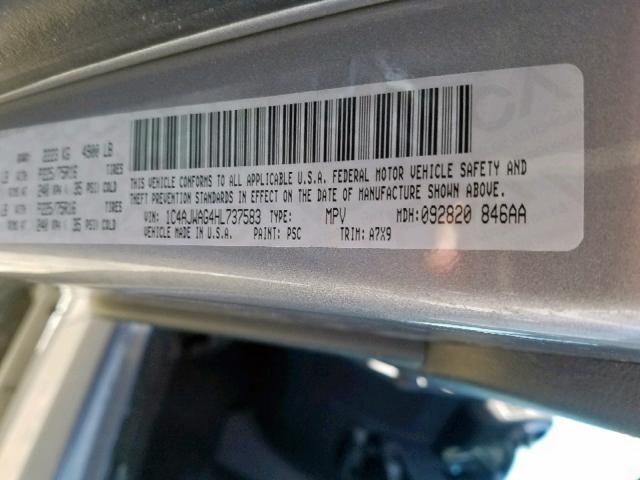 1C4AJWAG4HL737583 - 2017 JEEP WRANGLER S SILVER photo 10