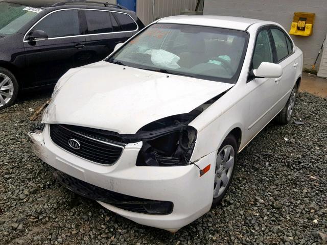 KNAGE123975121598 - 2007 KIA OPTIMA LX WHITE photo 2