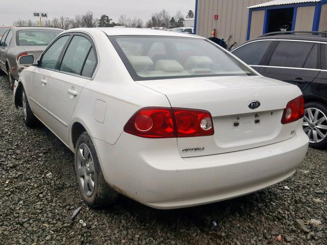 KNAGE123975121598 - 2007 KIA OPTIMA LX WHITE photo 3