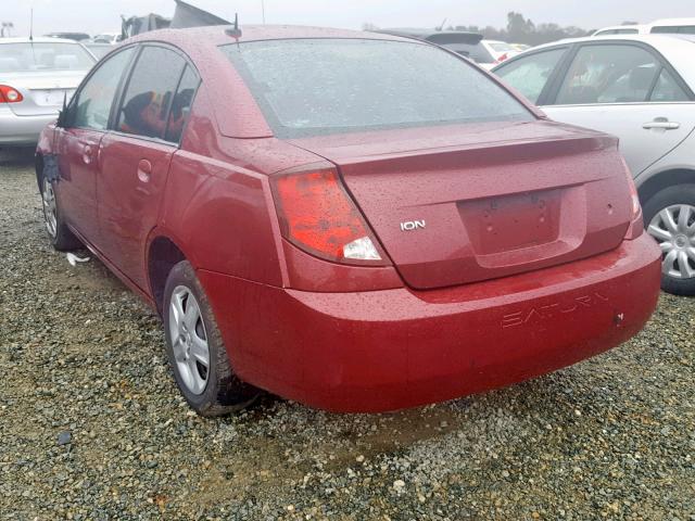 1G8AJ55F07Z113958 - 2007 SATURN ION LEVEL MAROON photo 3